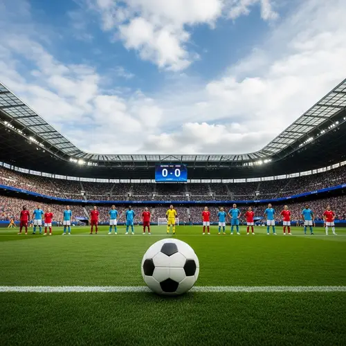 Vivid Soccer Stadium Scene with Diverse Fans and Players