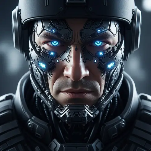 Futuristic Cybernetic Soldier | Intense Sci-Fi Warrior