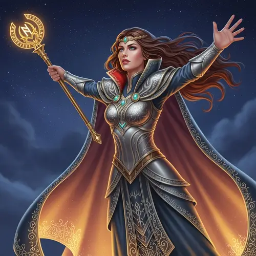 Powerful Mage Soaring High Fantasy Illustration
