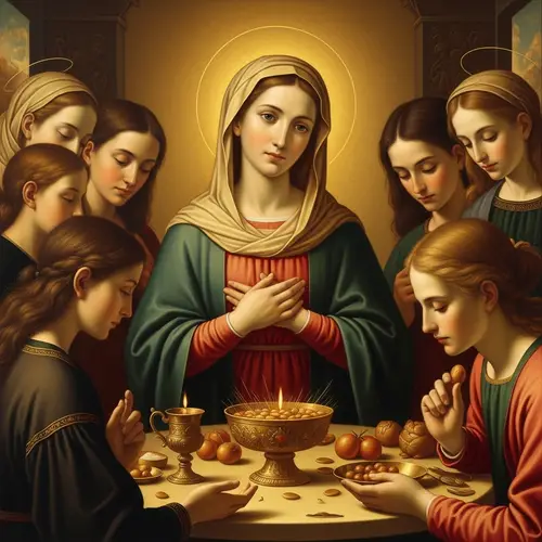 Renaissance Style Religious Figure Oil Painting on Canvas