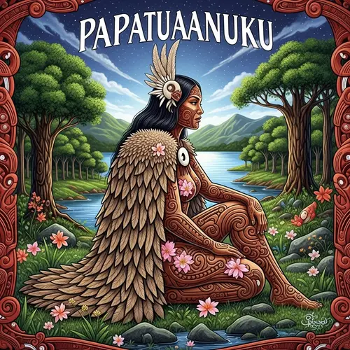 Papatuanuku, Maori Earth Mother - Tribal-Inspired Artwork Celebrating New Zealand's Richness