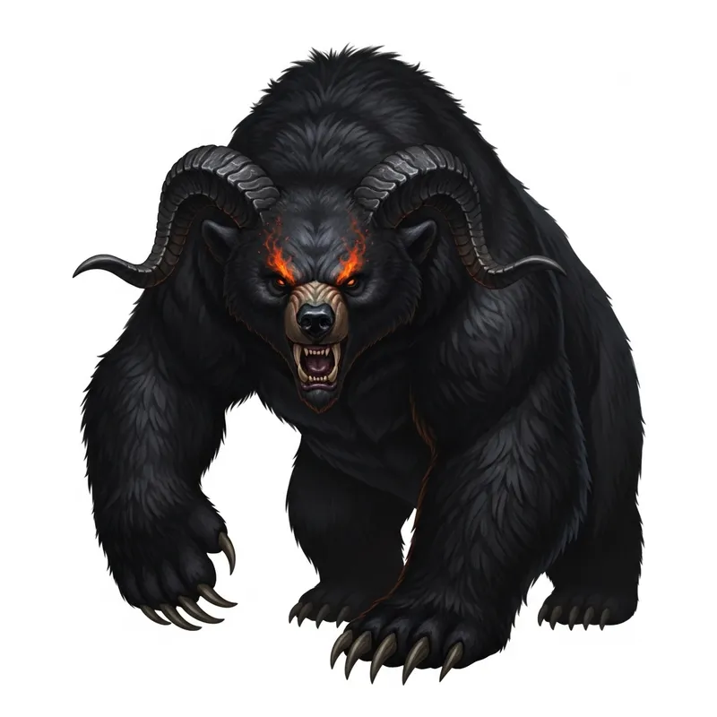 Demonic Bear Hybrid: A Convergence of Darkness and Power