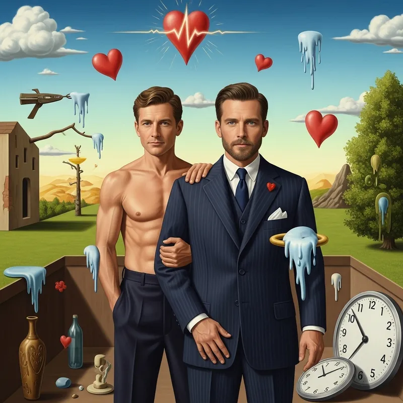 Dermot Mulroney Lookalike as Father, Brother, Friend in Surreal Dali-esque Setting