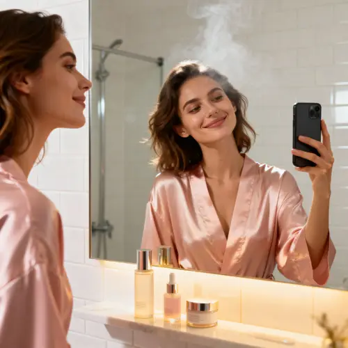 Stunning Bathroom Selfie by a Beautiful Model