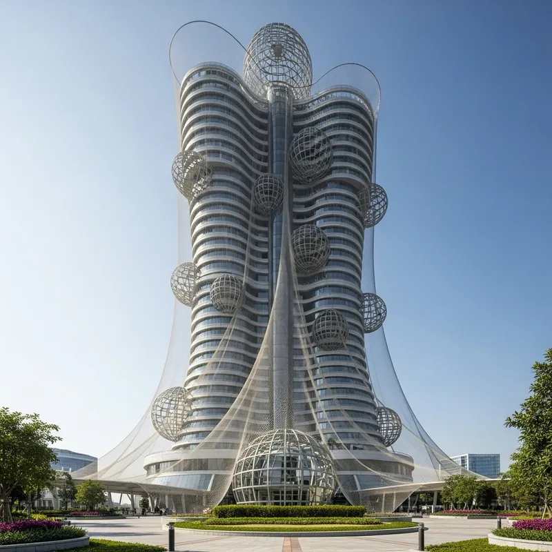 Fishing Net Inspired Building Design Fishing Net Inspired Building Design