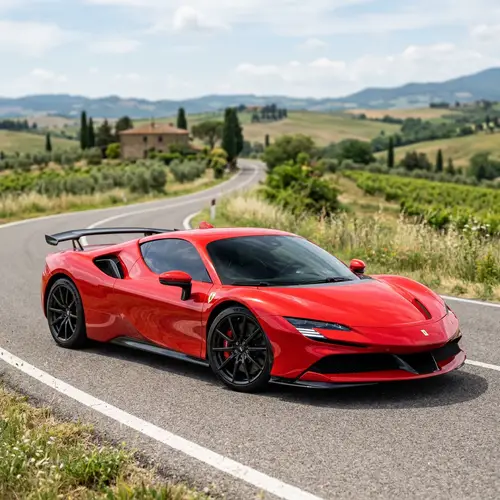 Luxury Red Supercar | Aerodynamic Design & Alloy Wheels