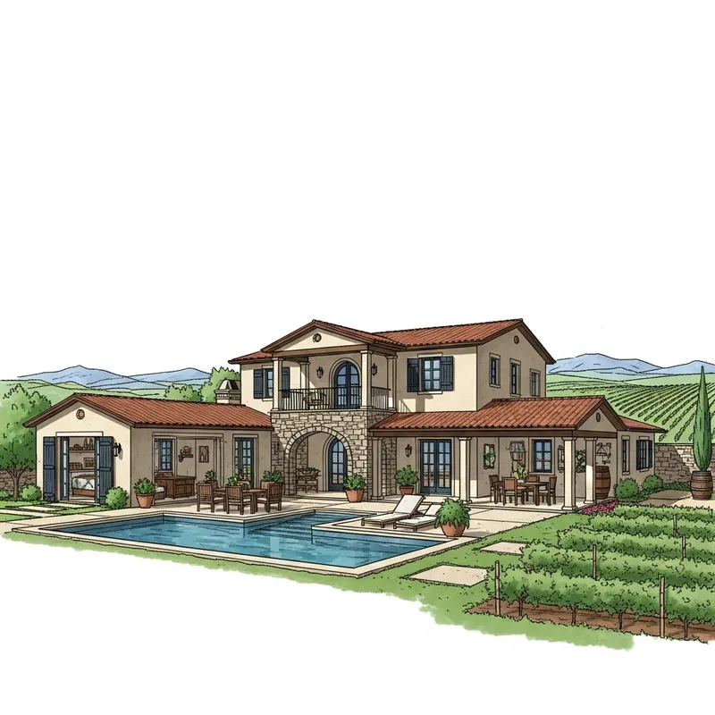 Extravagant Tuscan-Style House with Sprawling Winery