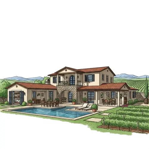 Luxurious Tuscan-Style Two-Storied House with Winery