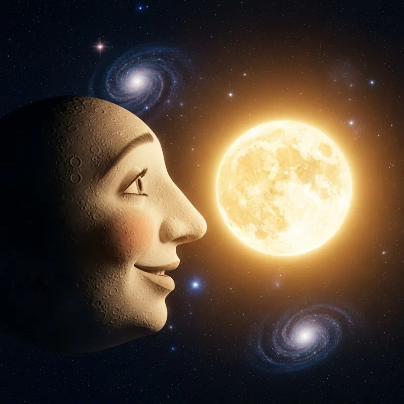 Man in the Moon Gazing at the Celestial Sun