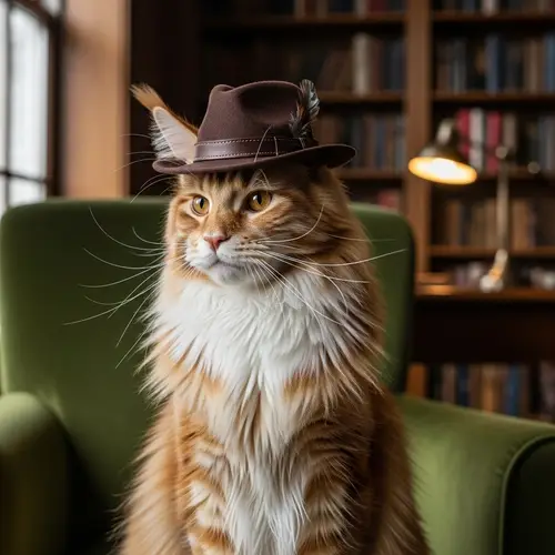 Cat Wearing a Hat - Cute Feline Fashion