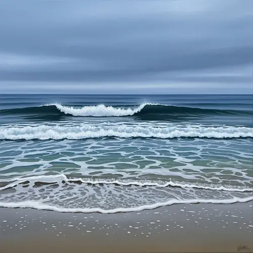 Abstract Ocean Waves Art - Tranquil Seascape