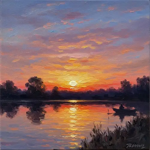 Impressionist Sunset Painting | Changing Colors & Fading Light