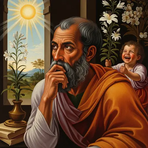 Renaissance Painting: Philosopher Contemplating Happiness