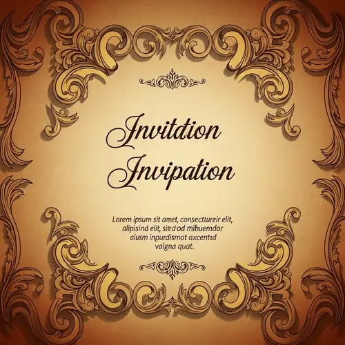 Vintage-Style Ornate Victorian Invitation Card Design