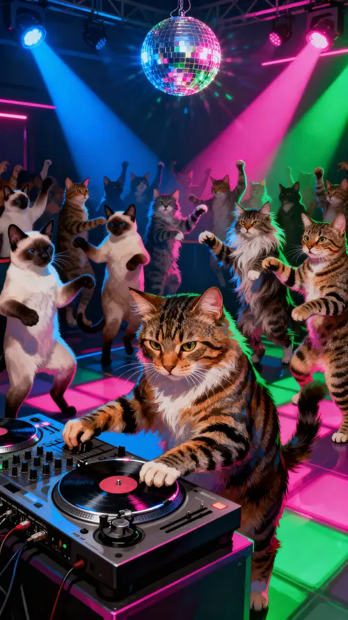 Cat DJ Nightclub: Dance Party with Feline Friends