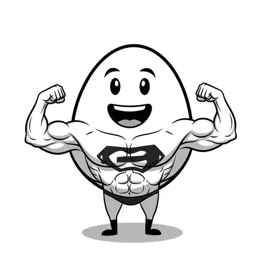 Muscular Egg Character | Superhero-Like Physique Animated Egg