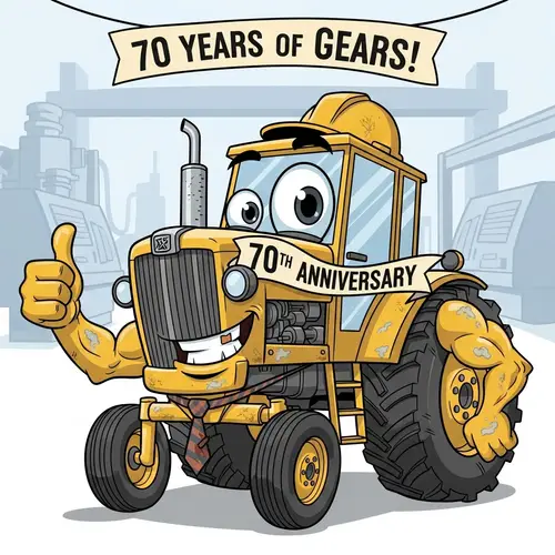 Humorous Tractor Character for 70th Anniversary Tractor Factory