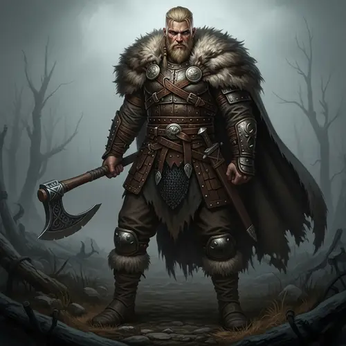 Viking Barbarian Warrior with Greataxe | Battle-Tested Armor