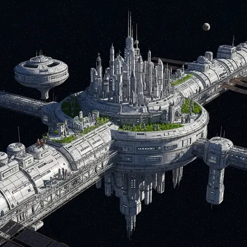 Floating Space Station: Cosmic Habitat for Humanity