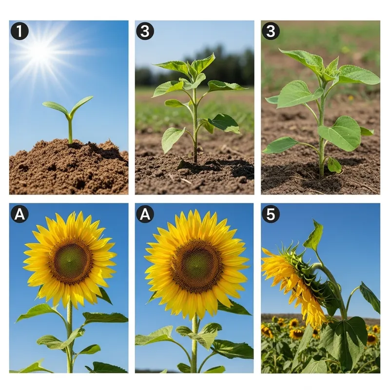 Sunflower Growth Process: Illustrated Step by Step