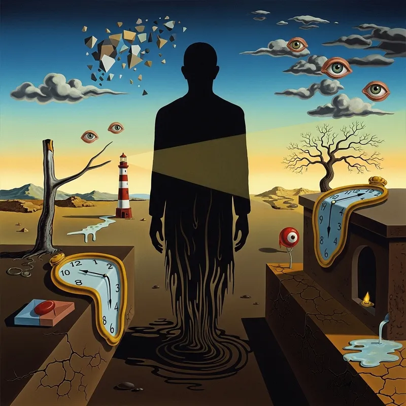 Mysterious Figure in Salvador Dali Style | Surrealistic Shadows