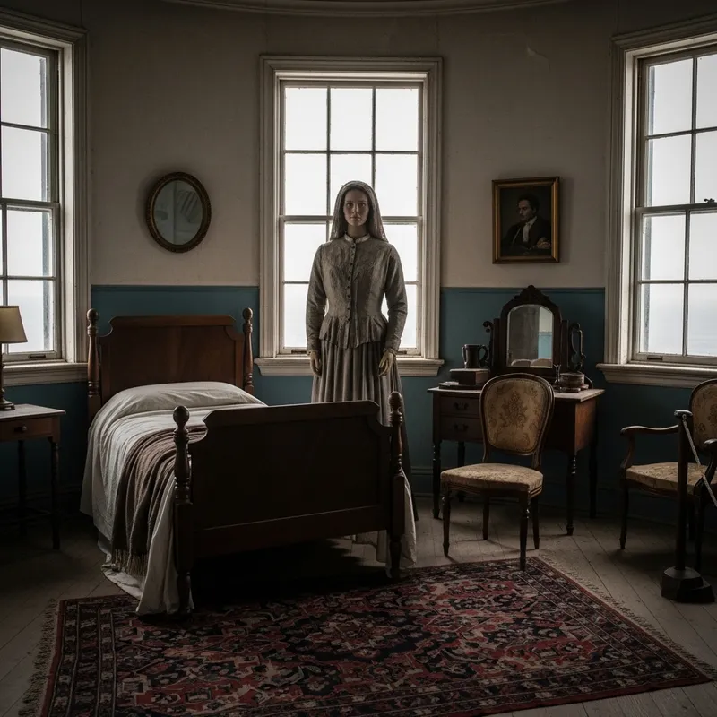 Woman Mannequin in Haunted Lighthouse Bedroom