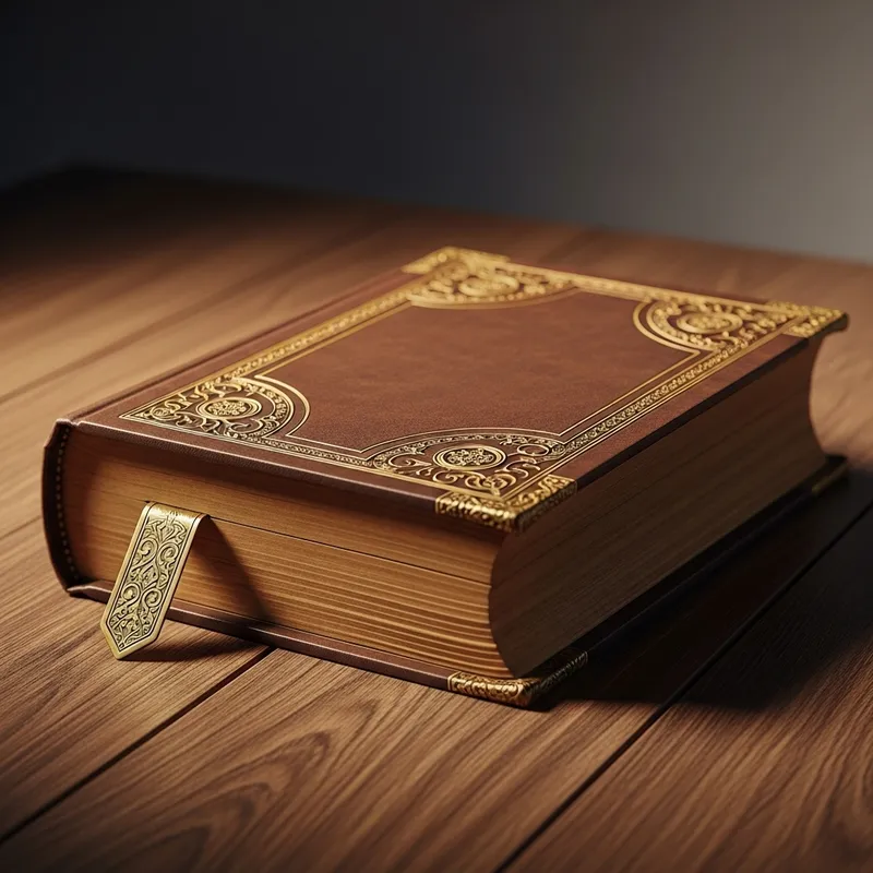 Antique Hardcover Book on Rustic Wooden Table | Vintage Design