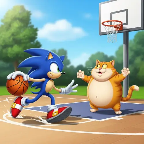 Speed vs. Laziness: Hedgehog and Cat Basketball Showdown