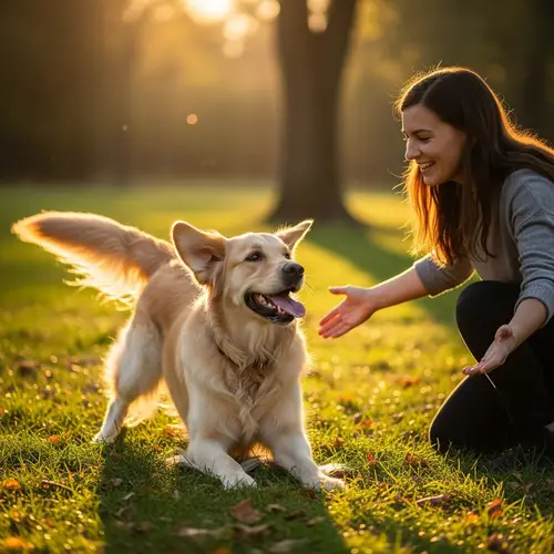 Cheerful Dog Displaying Joyful Affection Towards Owner