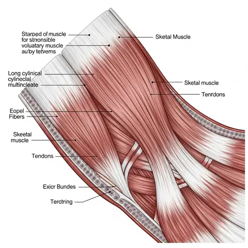 Anatomical Cross-Sectional Illustration of Skeletal Muscles