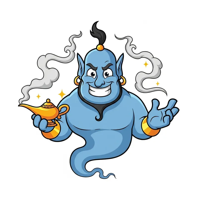 AI Genie Mascot: Your Wishful Assistant