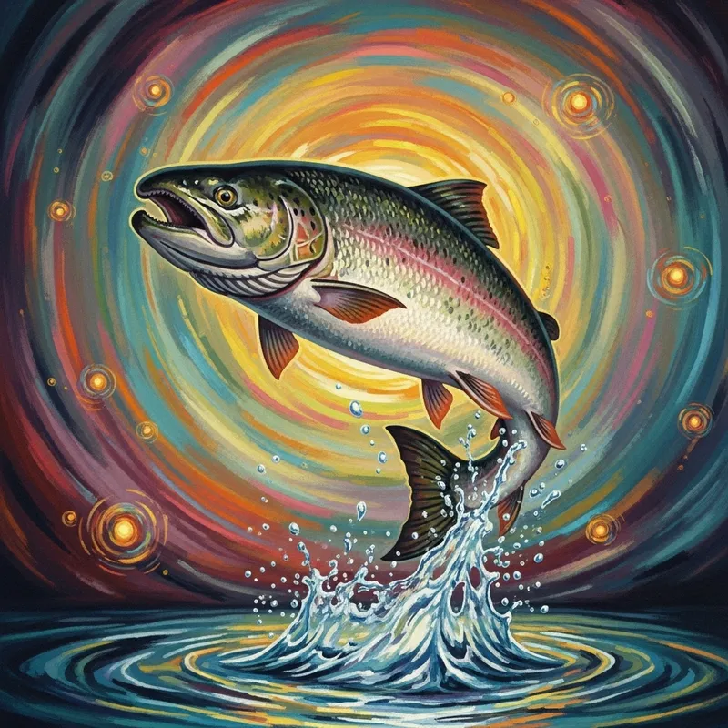 Psychedelic Fish Fantasy in Dali-inspired Surrealistic Painting