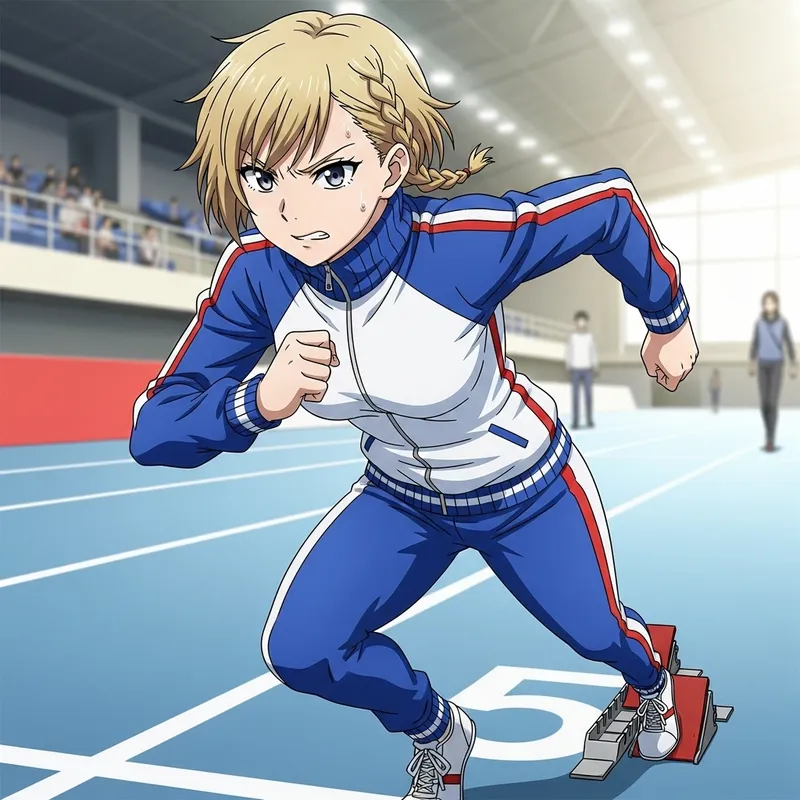 Sporty Anime Girl in Action Pose | Athletic Inspiration