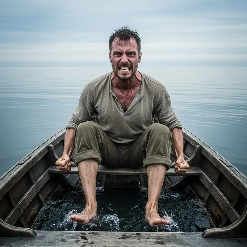 The Fate of Fausto: Angry Man in Rowboat at Sea | Unnamed Narrative