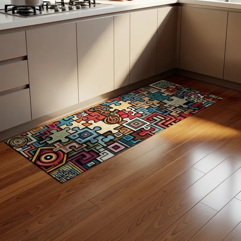 Puzzle Kitchen Floor Mat | Creative Design