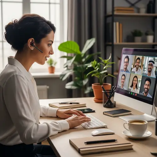 Professional Middle-Eastern Social Media Manager Virtual Meeting