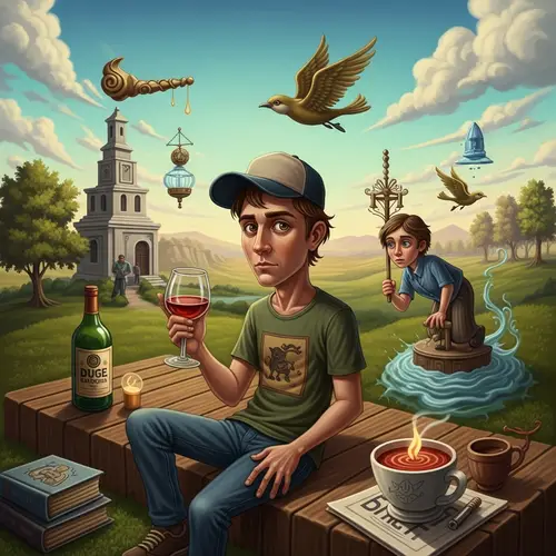 Surrealist Digital Painting of Inner Struggle and Addiction