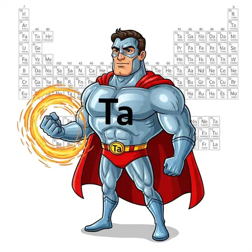 Tantalum Element Cartoon Superhero - Heat Resistant Ta Symbol