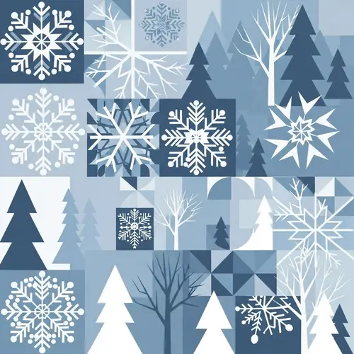 Abstract Winter Geometric Vector Illustration