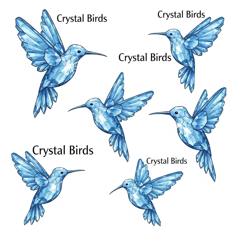 Elegant Crystal Birds Logos: Delicate Hummingbird-Inspired Designs