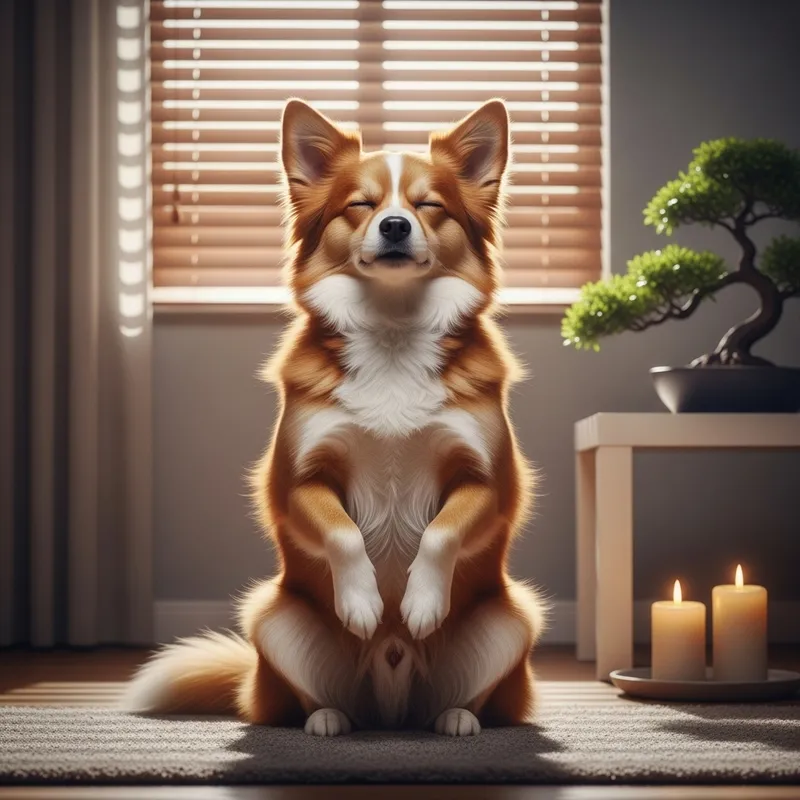 Serene Dog Meditating, Sticker