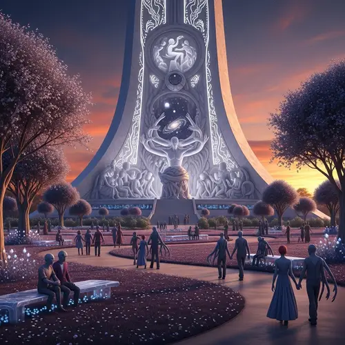 Majestic Ancient Monument in Tranquil Twilight Setting