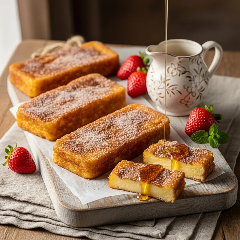 Rectangular Torrijas: Aesthetic Spanish Dessert