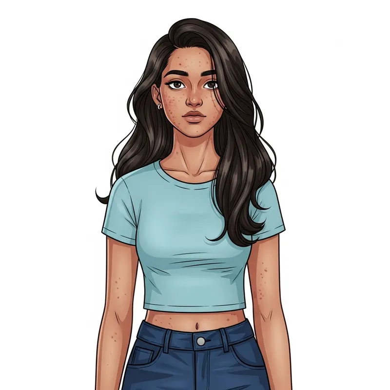 Indian Teen with Acne, Damaged Hair, and Body Concerns
