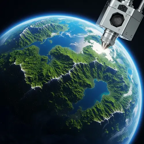 Vibrant Green and Blue Planet - 3D Printer Imagery