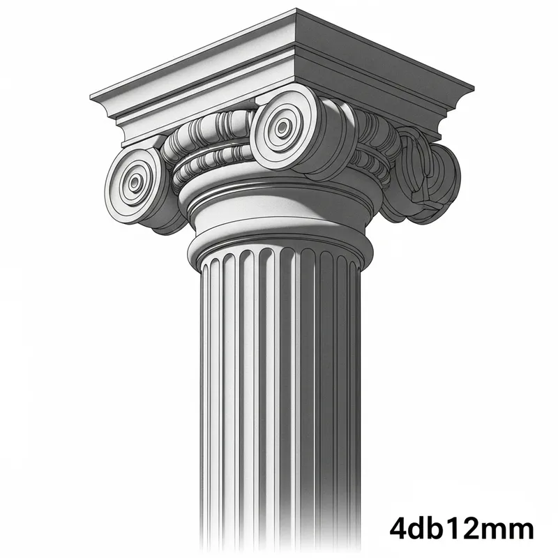 Grayscale Architectural Column Design | 4db12mm