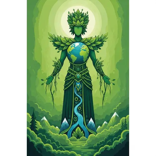 Majestic Green Earth King | Nature-Inspired Crowned Figure