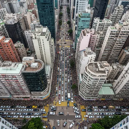 Crowded Cityscape: Vivid Example of Overpopulation