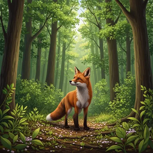 Majestic Fox in Lush Forest - Nature's Beauty Captured