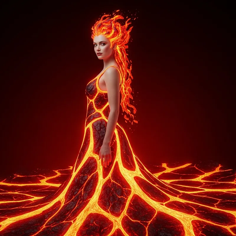 Taylor Swift: Goddess of Lava with Fiery Red Hair